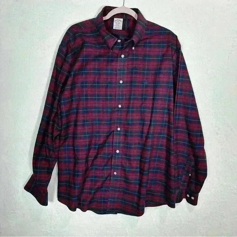Brooks Brothers Shirt Supima‎ Cotton Mens XXL Original Polo Plaid Multicolor